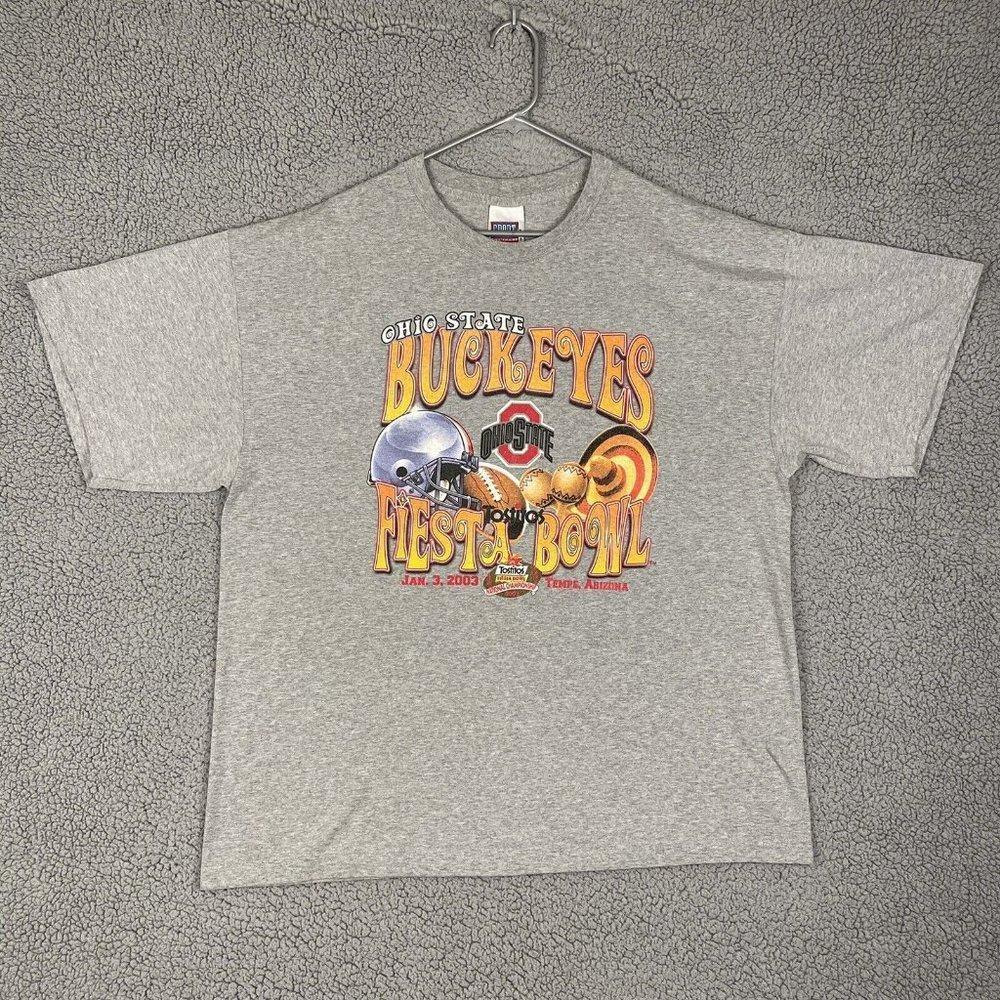 Oho State Buckeyss Gray Osu Fiesta Bowl 2003 Football Shirt